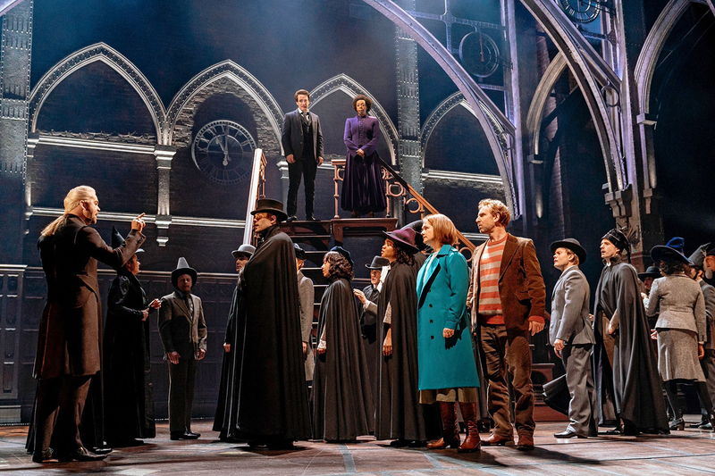Draco Malfoy (Alex Price) talks to the Wizarding World in Harry Potter and the Cursed Child.